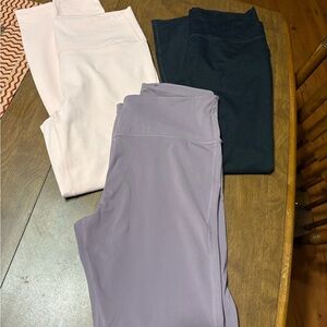 Fabletics Leggings - 3 pair  in Black, Pink, and lavender colors